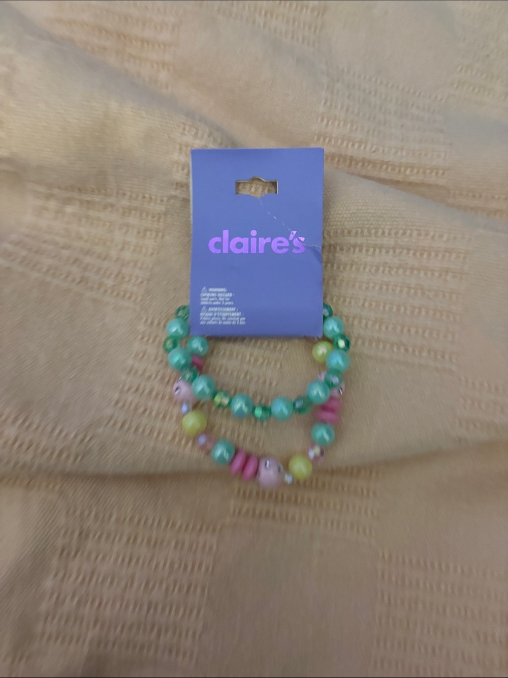 Claire's Pastel Multi-Strand Beaded Bracelet Set - Teal, pink-yellow-turquoise